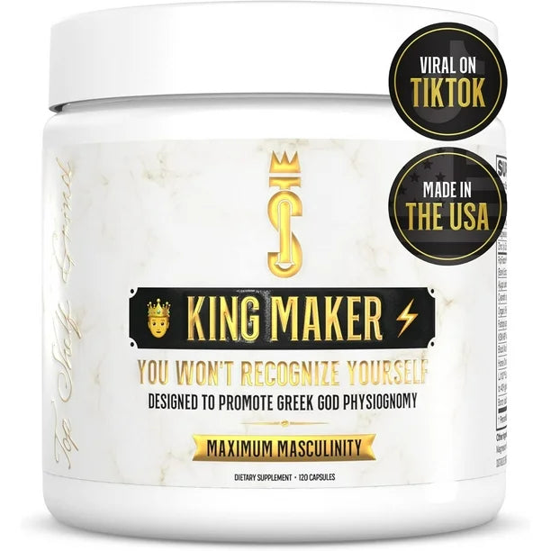 King Maker - Suplemento con Tongkat Ali, Turkesterona, Ecdisterona, Fadogia Agrestis, betarraga roja, maca negra y zinc (13 en 1) 120 cápsulas.