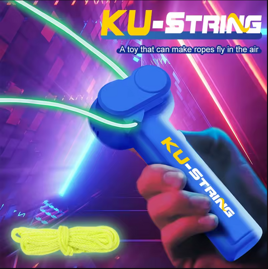 Tirador de Cuerdas Luminosas KU-String – Juguete Volador Antiestrés con Luces LED
