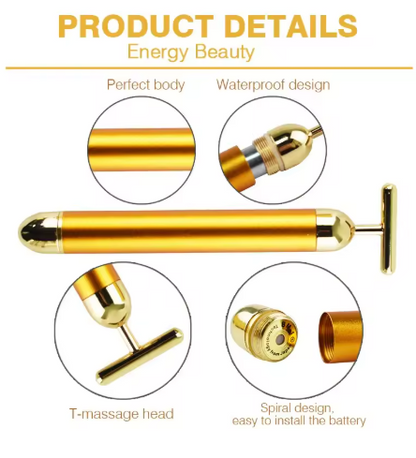 ¡Lujo 24K! El Masajeador de Oro que Tensa, Afirma y Esculpe tu Rostro para un Efecto Lifting Instantáneo. 👑✨