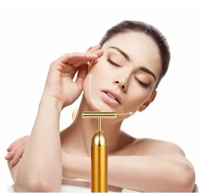 ¡Lujo 24K! El Masajeador de Oro que Tensa, Afirma y Esculpe tu Rostro para un Efecto Lifting Instantáneo. 👑✨
