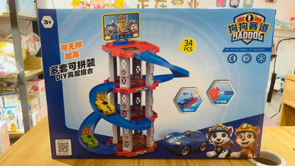 Parking Center PopaTrol (rampa espiral con autos). 🚗🐾