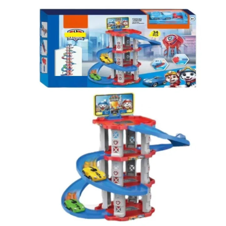 Parking Center PopaTrol (rampa espiral con autos). 🚗🐾