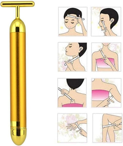¡Lujo 24K! El Masajeador de Oro que Tensa, Afirma y Esculpe tu Rostro para un Efecto Lifting Instantáneo. 👑✨