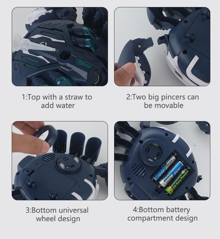 CangreBot Humo Mágico™🐚✨ – El Cangrejo Interactivo con Luces, Sonido y Efecto de Humo Real✨