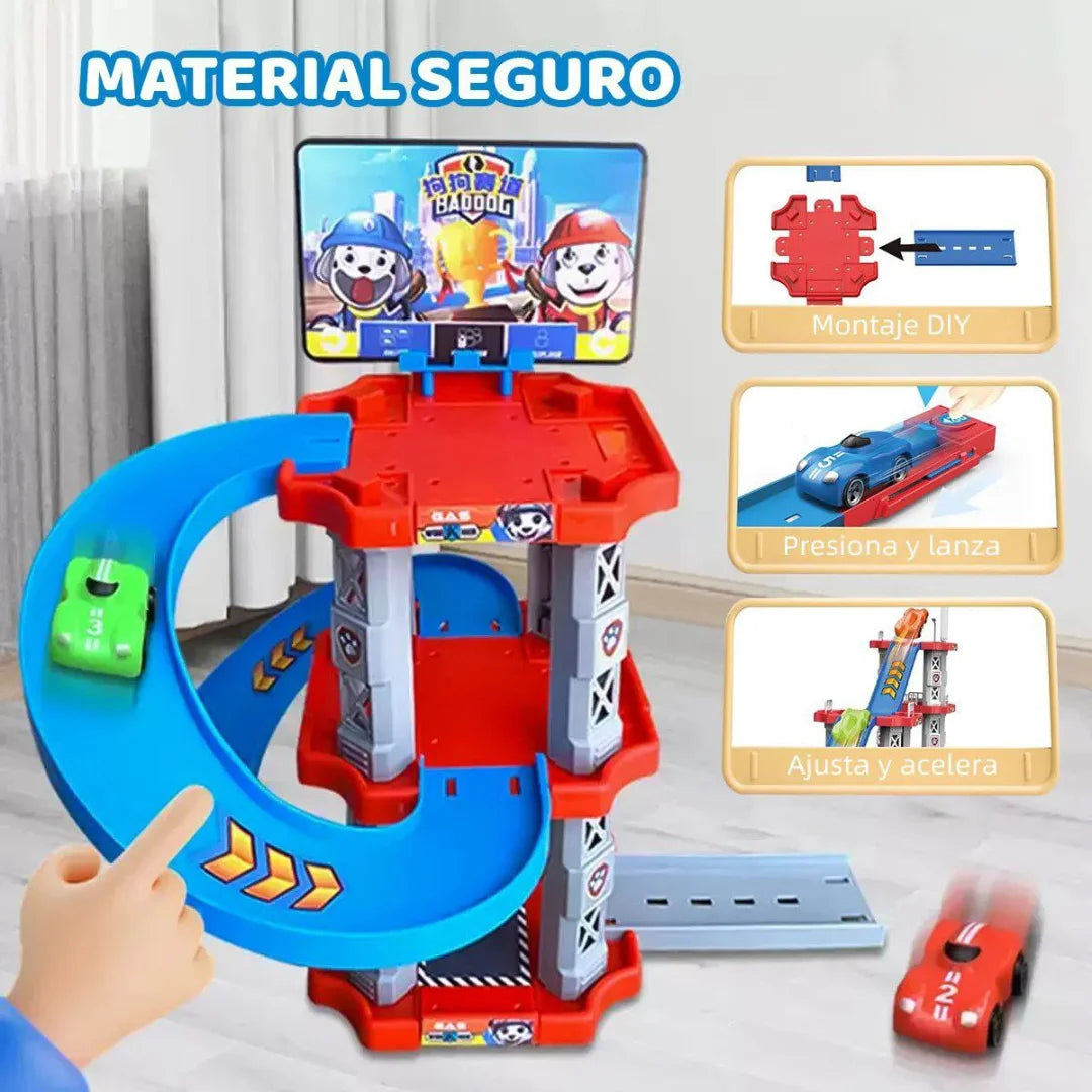 Parking Center PopaTrol (rampa espiral con autos). 🚗🐾