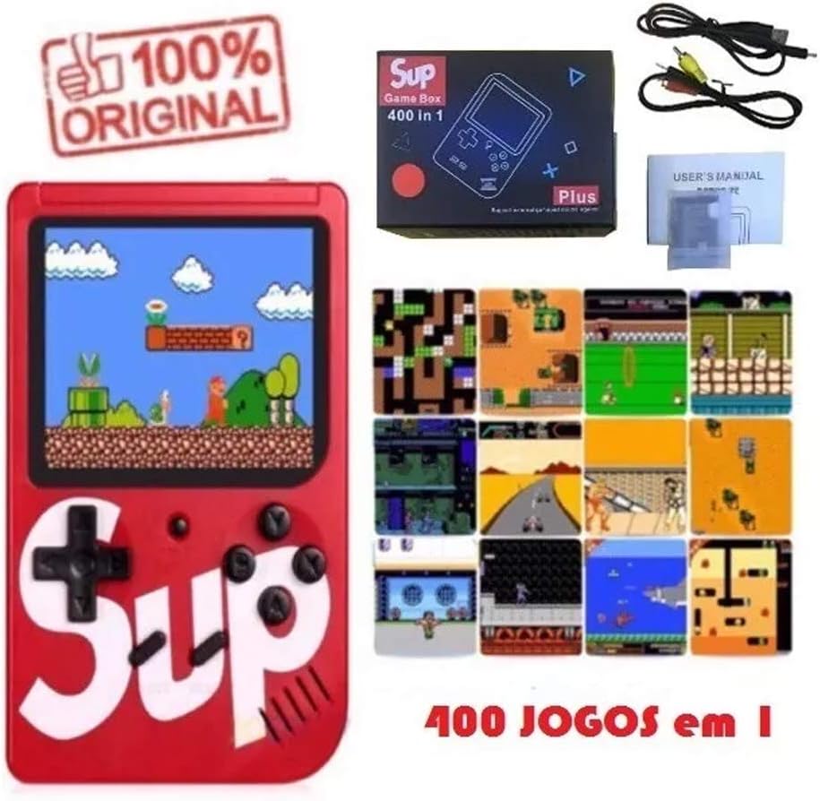 Consola Retro SUP 400 Juegos Clásicos Portátil – Pantalla LCD, Batería Recargable y Modo 2 Jugadores