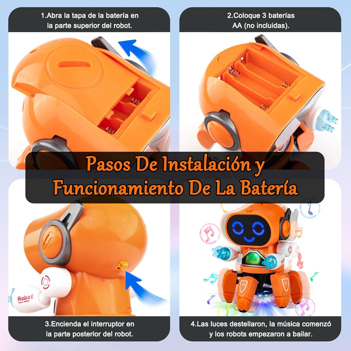Robot Bailarín Hexápodo con Luces y Música🤖🎶🇪🇨
