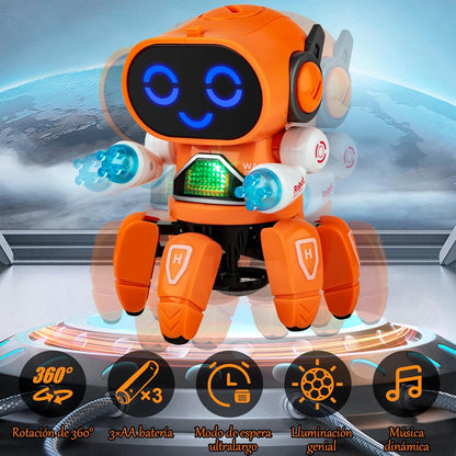Robot Bailarín Hexápodo con Luces y Música🤖🎶🇪🇨
