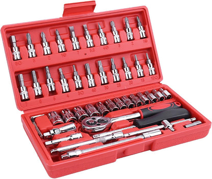 ToolMaster Pro 46:🧰🔧💪 Juego de Llaves de Vaso en Acero de Vanadio