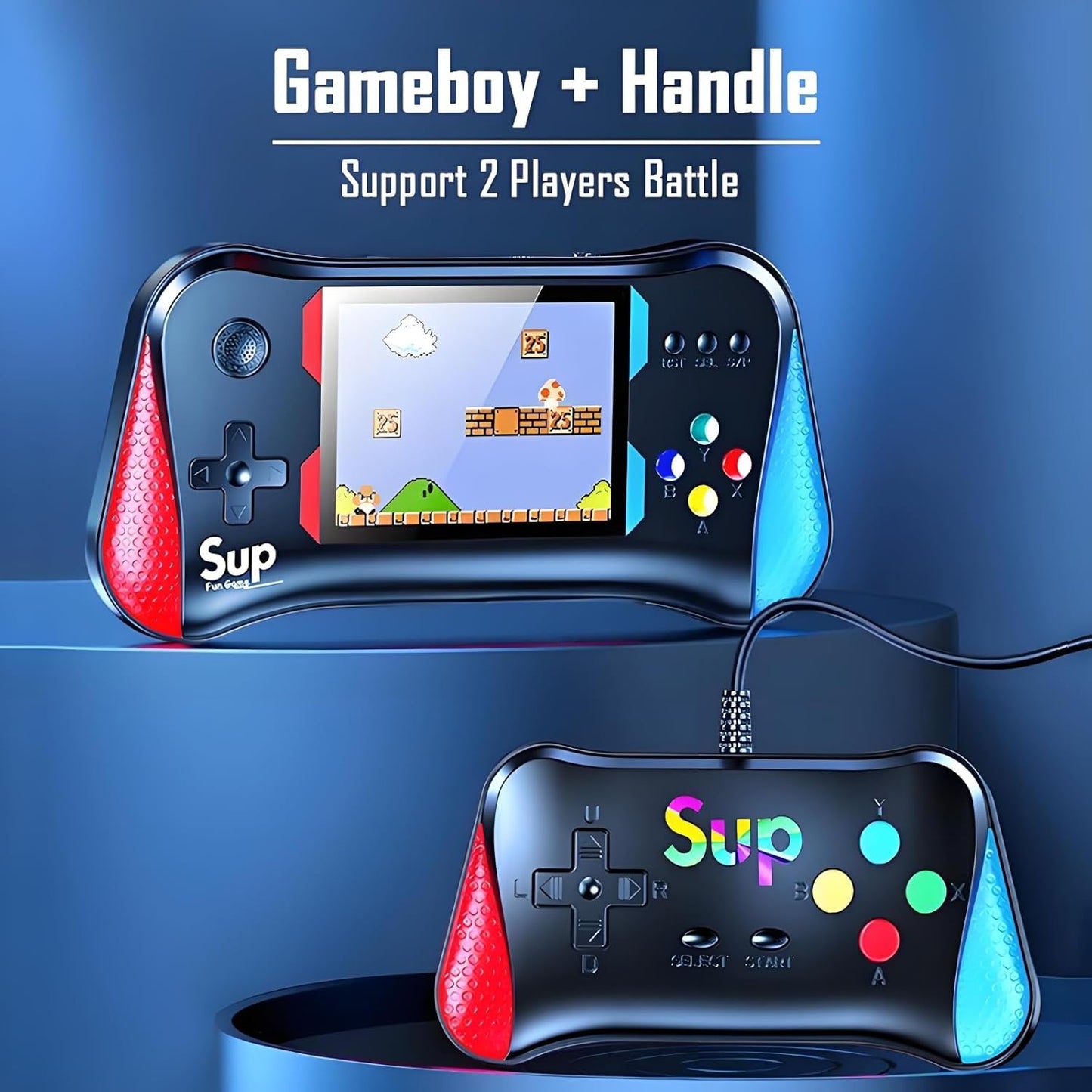 Consola de videojuegos portátil PlayPulse con control remoto para niños, 500 juegos en 1, estilo retro clásico.
