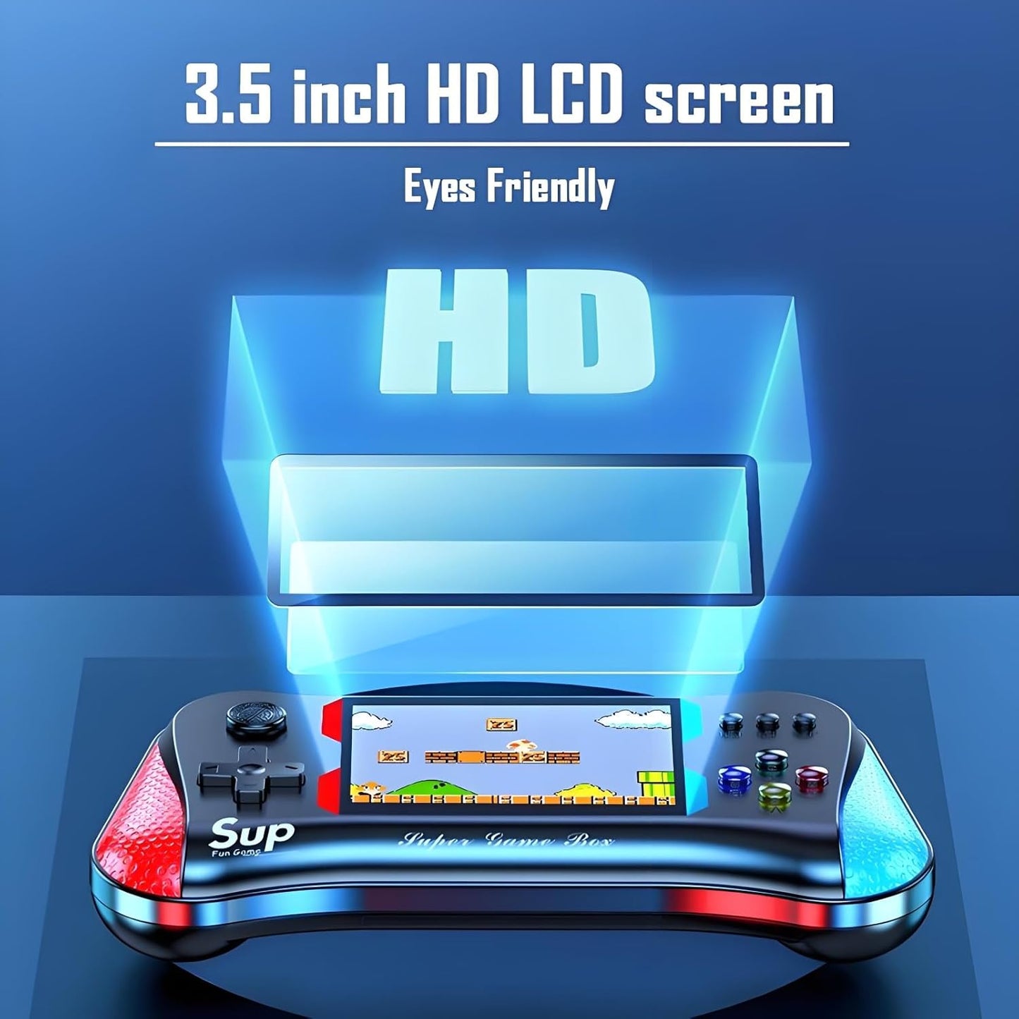 Consola de videojuegos portátil PlayPulse con control remoto para niños, 500 juegos en 1, estilo retro clásico.