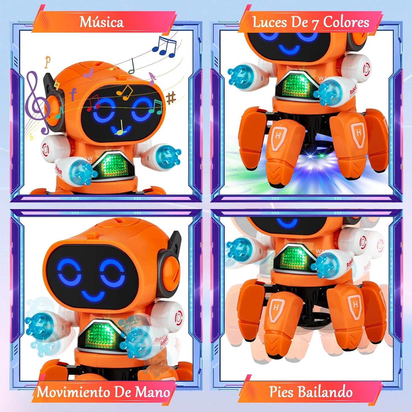 Robot Bailarín Hexápodo con Luces y Música🤖🎶🇪🇨