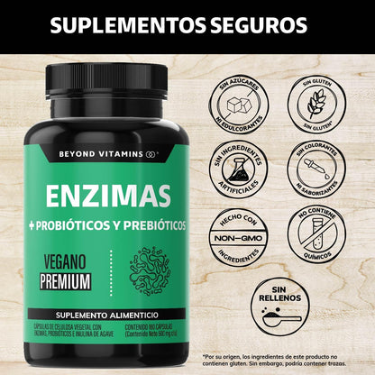 ENZIMAS + PROBIÓTICOS Y PREBIÓTICOS (Beyond Vitamins). 🟢