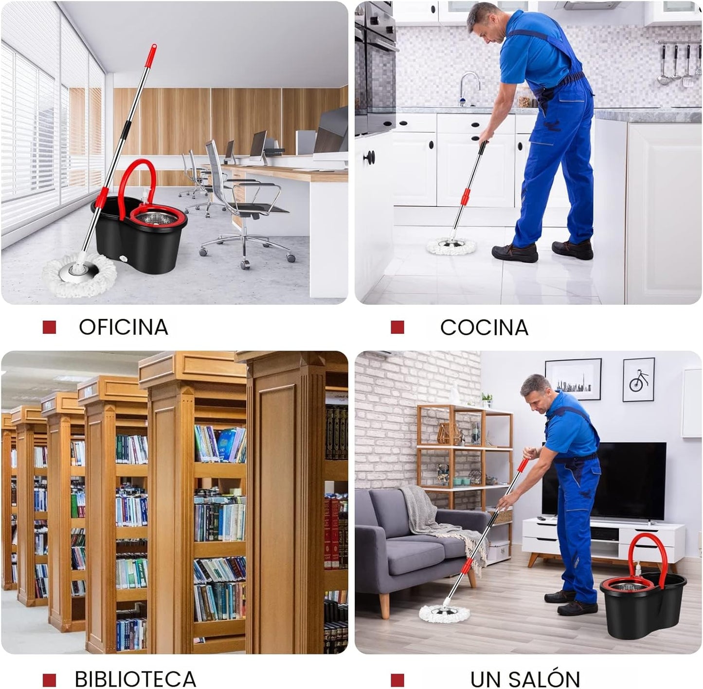 Trapeador Giratorio De 360 °, Trapeador Automático Con Cubeta, conjunto Completo De Limpieza