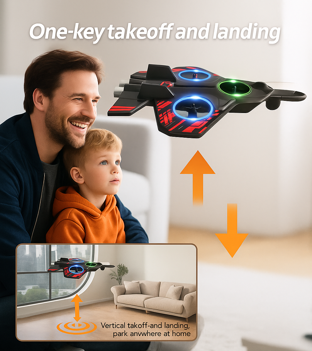 Aviones de control remoto de espuma para niños y adultos de 8 a 16 años, aviones de combate RC con luz, 360° Flip Fighter Jet Toys, Stunt Roll, regalos de juguete de avión para niños