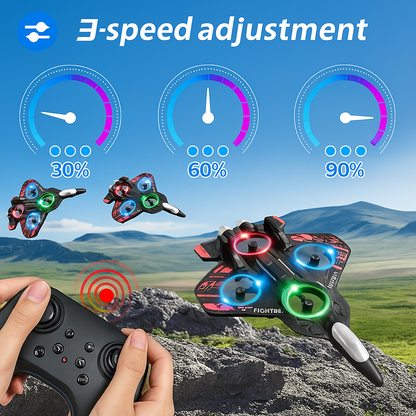 Aviones de control remoto de espuma para niños y adultos de 8 a 16 años, aviones de combate RC con luz, 360° Flip Fighter Jet Toys, Stunt Roll, regalos de juguete de avión para niños