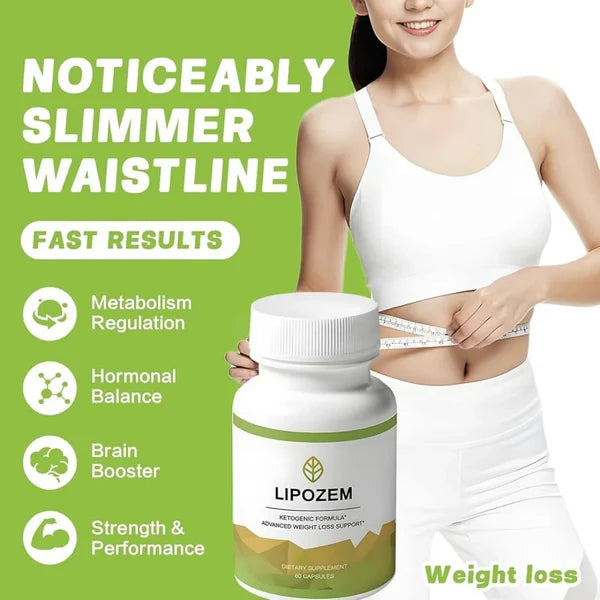 LipoZem Suplemento de Magnesio/Calcio/Sodio | Apoyo Digestivo + Energía Mental | Pérdida de Peso | Vegano, Sin Gluten/Sin Aditivo