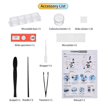 Microscopio Científico Infantil 1200X + Kit Completo de Accesorios🔬🧩