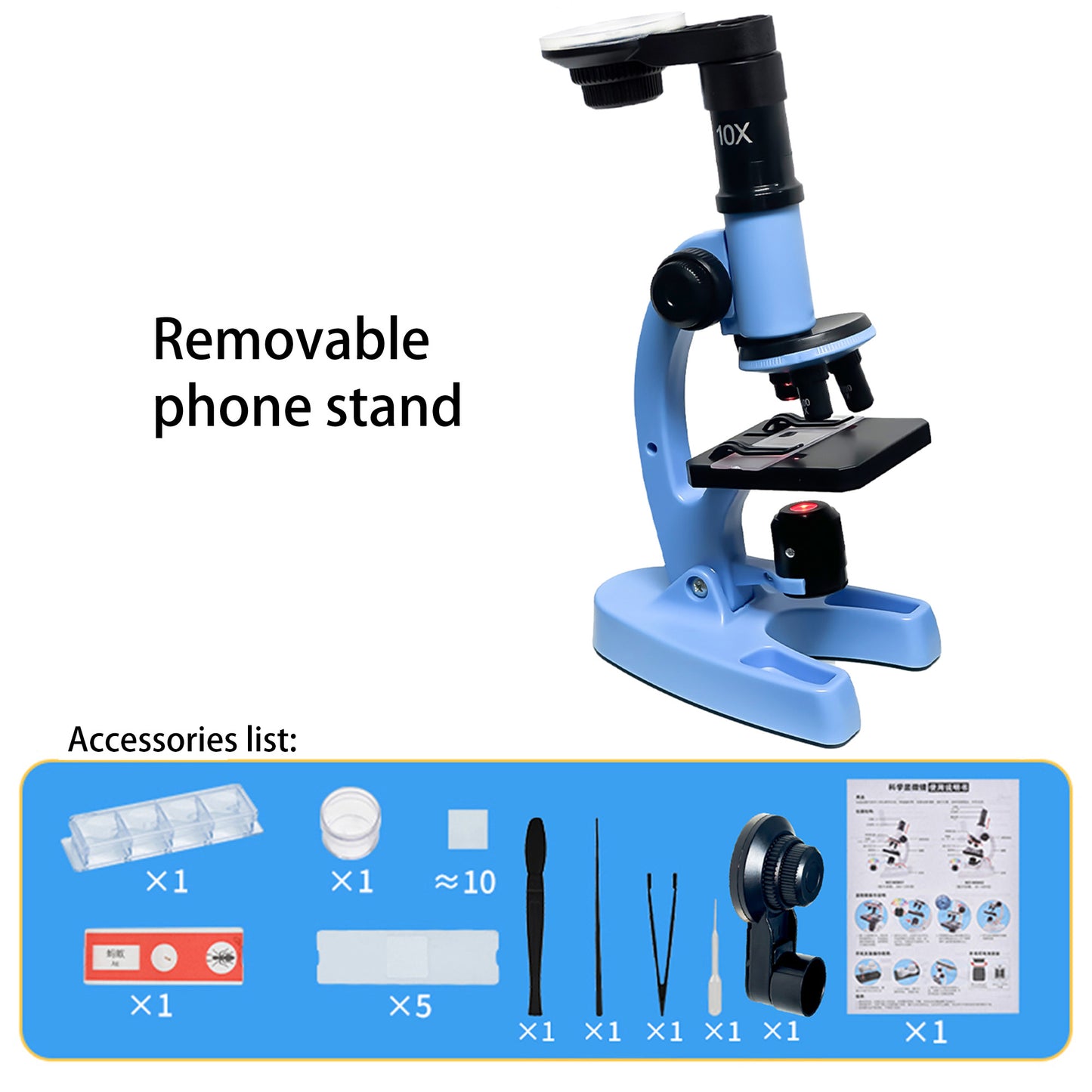 Microscopio Científico Infantil 1200X + Kit Completo de Accesorios🔬🧩