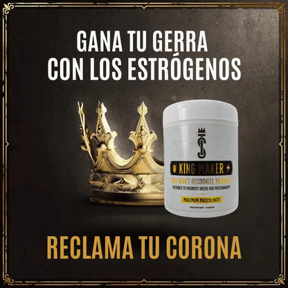King Maker - Suplemento con Tongkat Ali, Turkesterona, Ecdisterona, Fadogia Agrestis, betarraga roja, maca negra y zinc (13 en 1) 120 cápsulas.