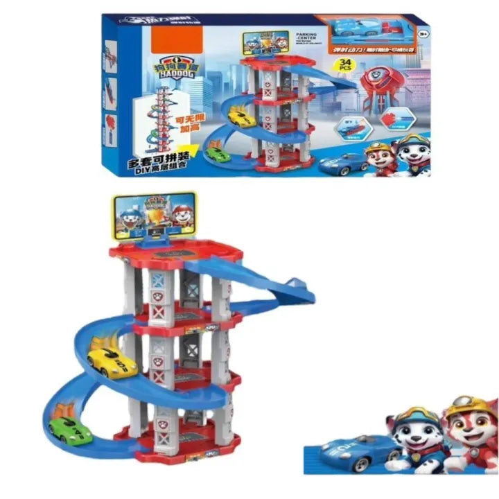 Parking Center PopaTrol (rampa espiral con autos). 🚗🐾