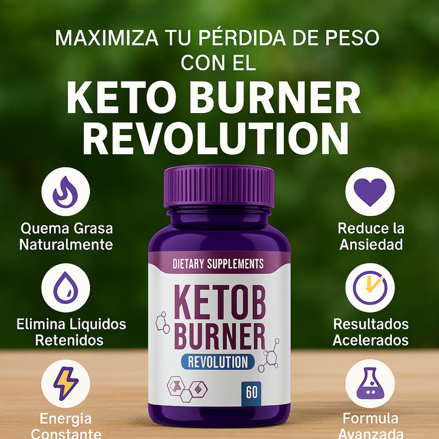 KETO BURNER Cápsulas para Acelerar el Metabolismo y Quema Grasa (60 Cápsulas)
