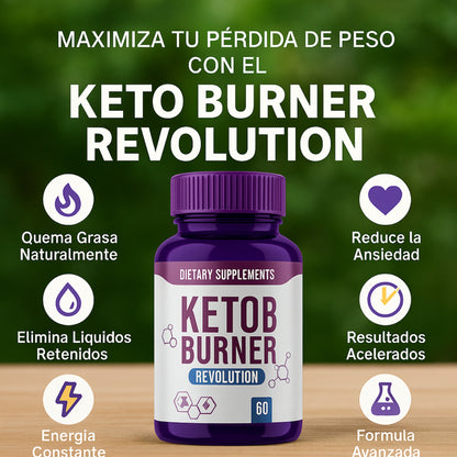 KETO BURNER Cápsulas para Acelerar el Metabolismo y Quema Grasa (60 Cápsulas)