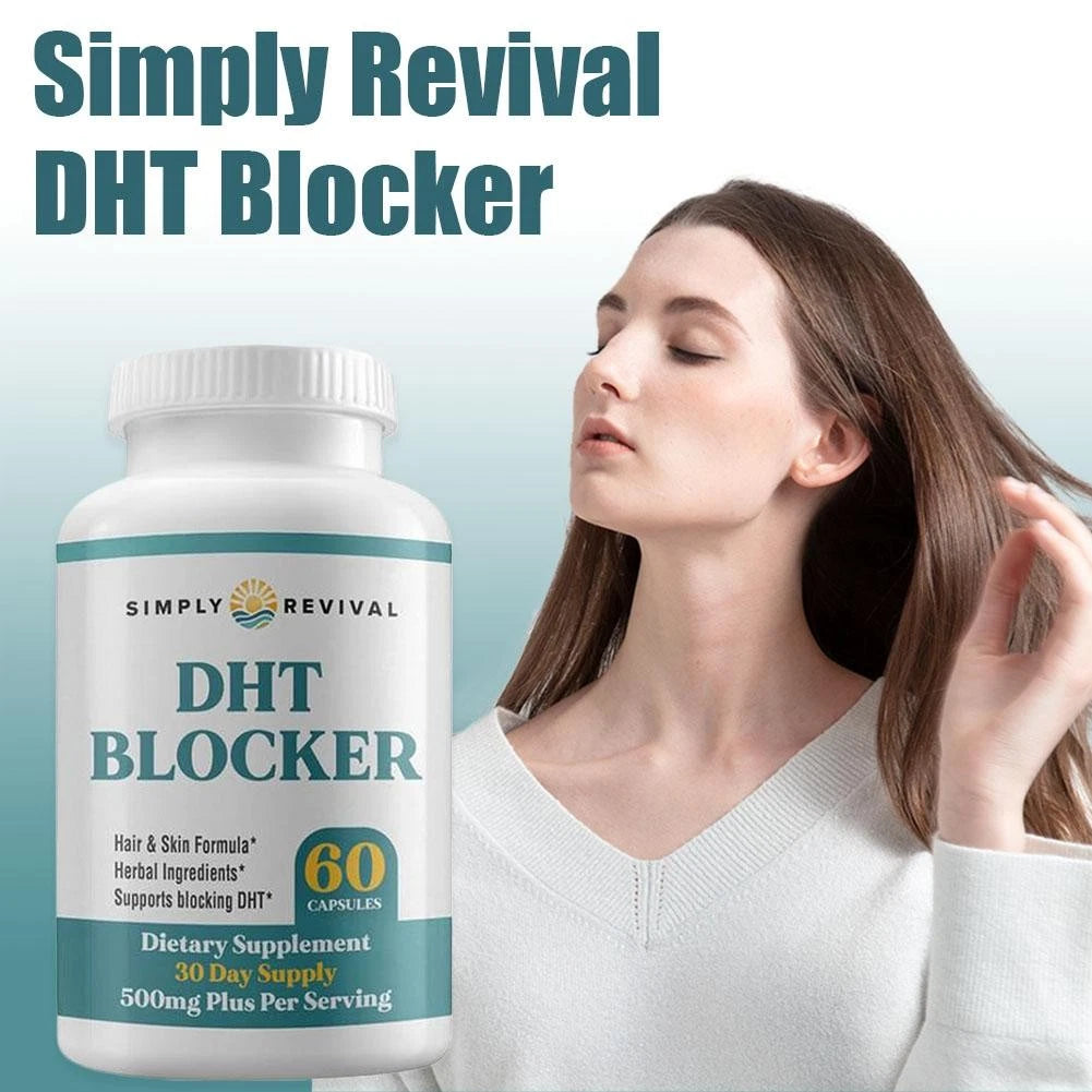Cápsulas bloqueadoras de DHT Simply Revival - Fórmula para el cabello y la piel - Bloqueador de DHT de Trichology
