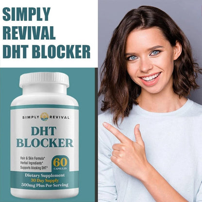 Cápsulas bloqueadoras de DHT Simply Revival - Fórmula para el cabello y la piel - Bloqueador de DHT de Trichology