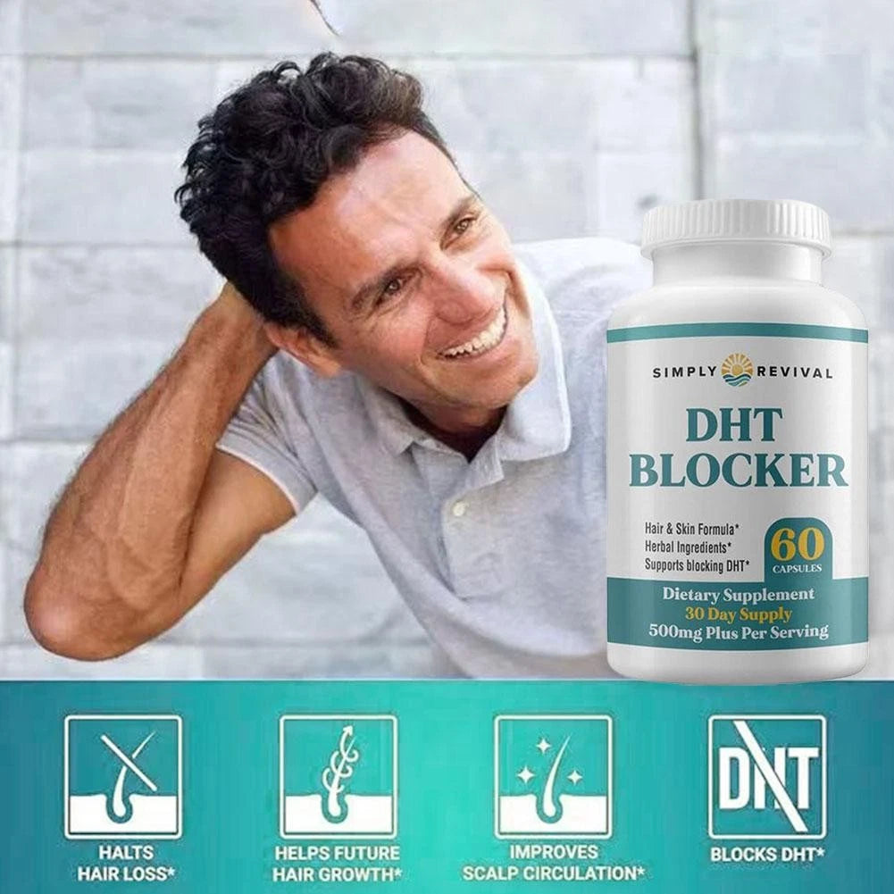 Cápsulas bloqueadoras de DHT Simply Revival - Fórmula para el cabello y la piel - Bloqueador de DHT de Trichology