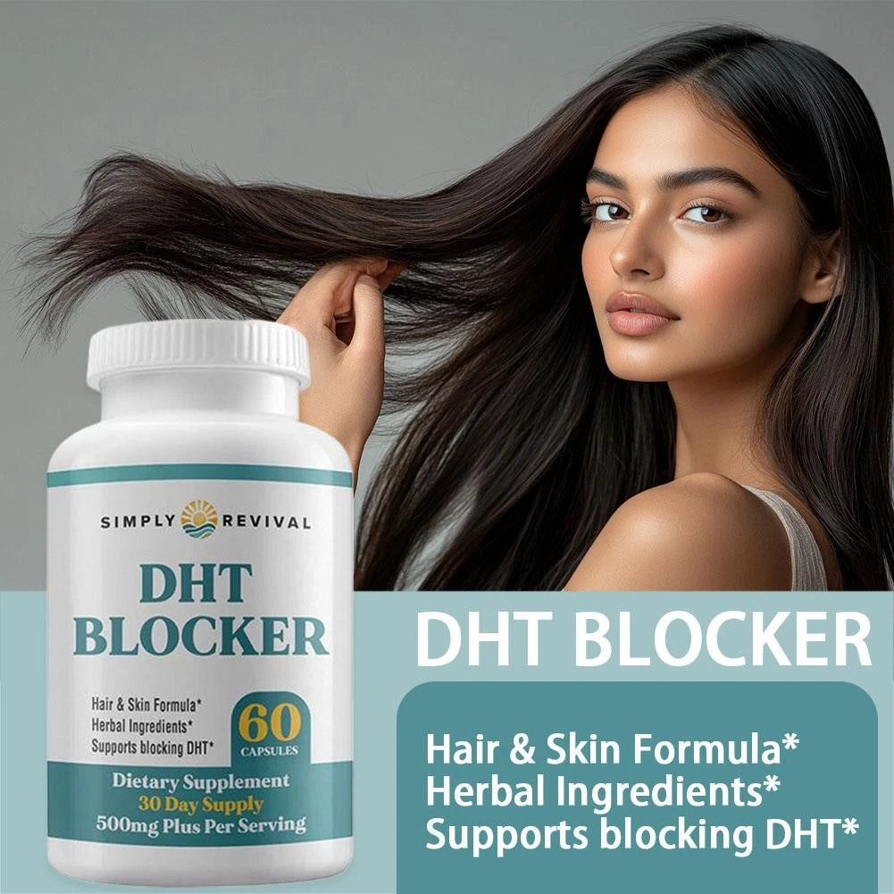 Cápsulas bloqueadoras de DHT Simply Revival - Fórmula para el cabello y la piel - Bloqueador de DHT de Trichology